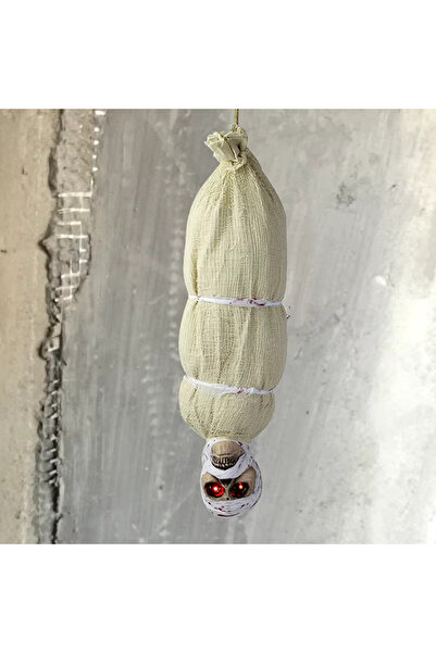 Astaş Kırmızı gözlü animasyonlu asılı mumya korkunç sesli ve cadılar bayramı süslemeleri hareketli