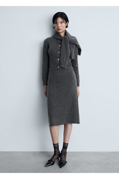MANGO Woman Flared Knitwear Skirt