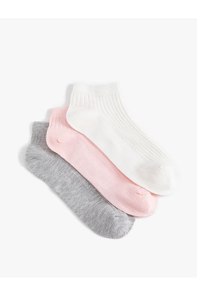 Koton Colorful Textured 3-Piece Booties Socks Set