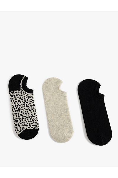 Koton Set of 3 Colorful Leopard Patterned Booties Socks