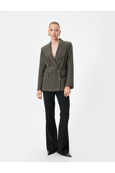 Koton Zweireihige Blazerjacke mit Taschendetail