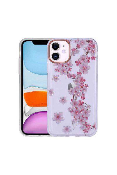 tekno grup iPhone 11 Compatible Patterned Glitter Hard Zore Inka Case-No3