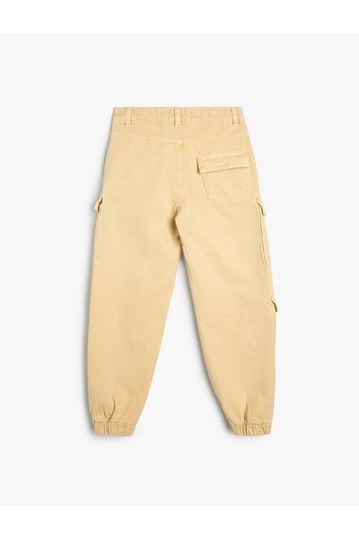 Koton Cotton Jogger Pants - Cargo Pocket and Button