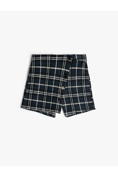 Koton Zweireihiger Mini-Shortsrock – elastischer Bund und Knopfdetail