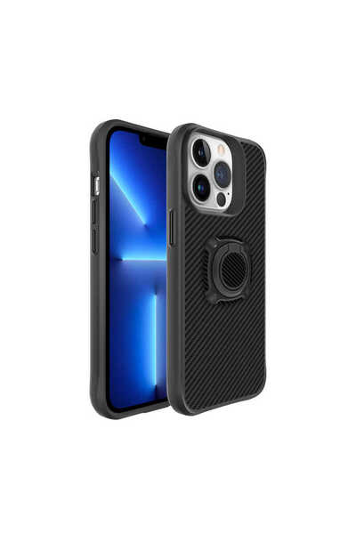 Techaks iPhone 13 Pro Max Compatible Zore Timo Case-Black