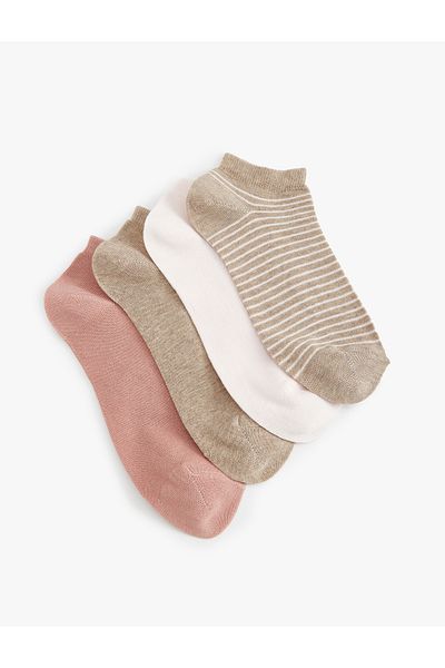 Koton Set 4 șosete cu papuci cu dungi - multicolore