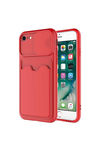 zore Cardix Case Compatible with iPhone Se 2022-Red