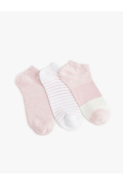 Koton Set de 3 șosete papuci cu dungi - Multicolor