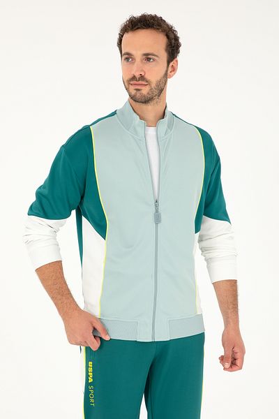 U.S. Polo Assn. Мъжки тъмнозелен плетен кардиган 50281483-VR101