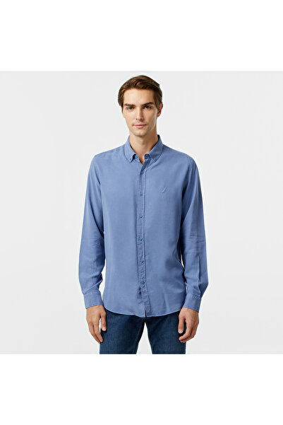 Nautica Erkek Mavi Classic Fit Gömlek