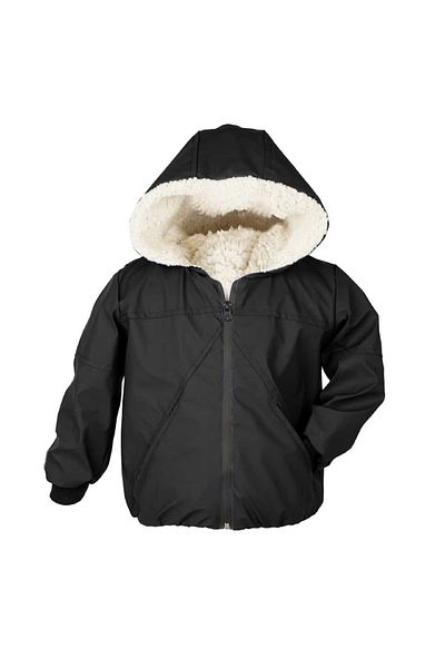 Bebemod Hooded Leather Coat with Welsoft Inside