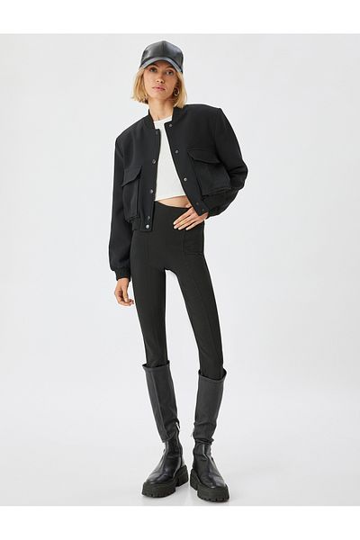 Koton Jambiere cu nervuri, cu talie înaltă elastică, slim fit