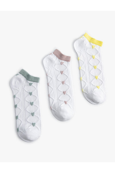 Koton Set 3 Ciorapi Ciorapi in forma de inima Texturati Multicolor