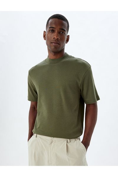 Koton Cotton Turtleneck Basic T-shirt - Short Sleeve