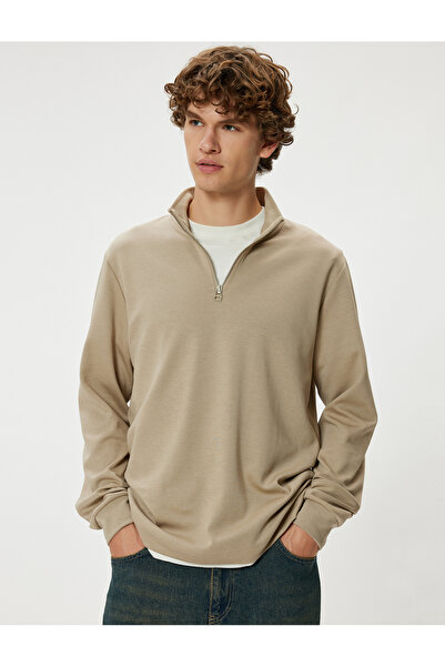 Koton Βαμβακερό μακρυμάνικο πουλόβερ Basic - με φερμουάρ