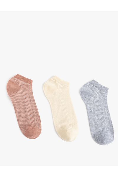 Koton Set de 3 șosete de bază multicolore
