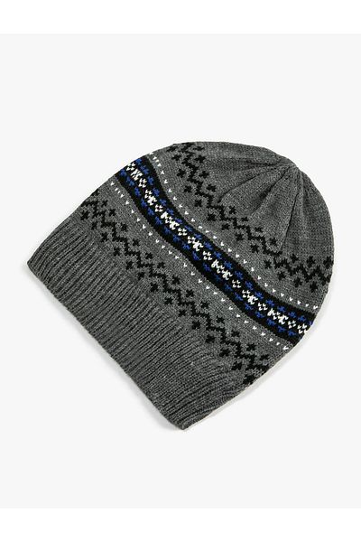 Koton Knitted Beret Ethnic Patterned Multicolored