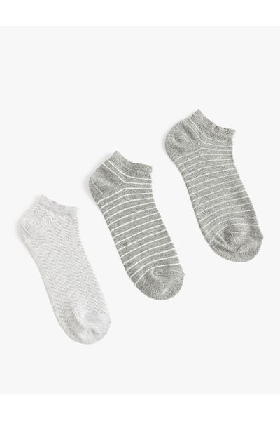 Koton Set of 3 Striped Booties Socks - Multicolored