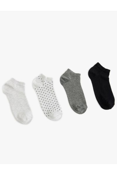 Koton Set de 4 ciorapi papuci cu buline - multicolor