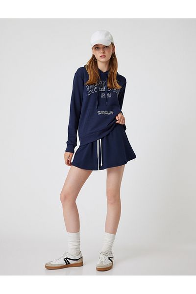 Koton College Printed - oversize mikina s kapucí a klokaní kapsou