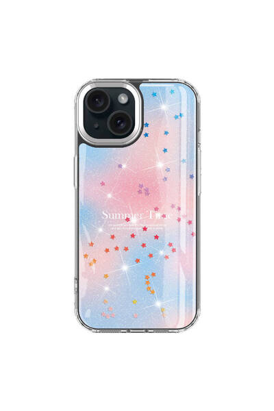 HAKTAN KILIF iPhone 13 Compatible Glittery Patterned Shiny Zore Task Case-Pink