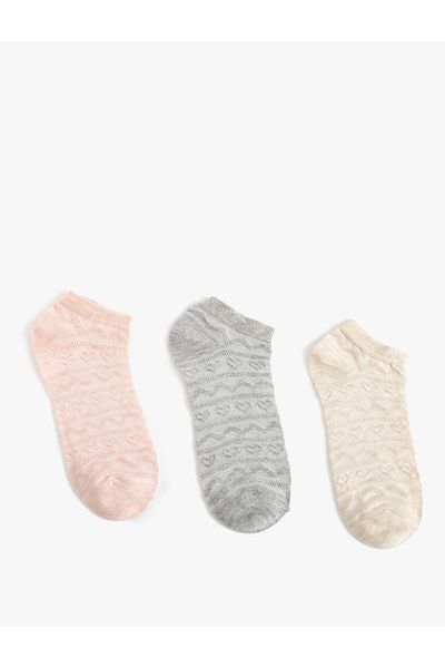 Koton Set de 3 șosete papuci cu textura multicoloră