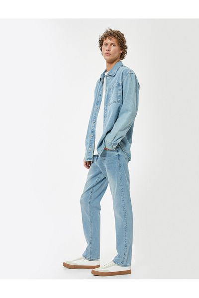 Koton Standard Waist Straight Fit Βαμβακερό τζιν - Mark Jean