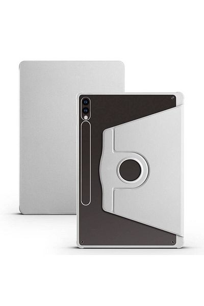 Ardemix Galaxy Tab S9 Plus Case Compatible Zore Thermal Pen Compartment Rotatable Stand Case-Gray