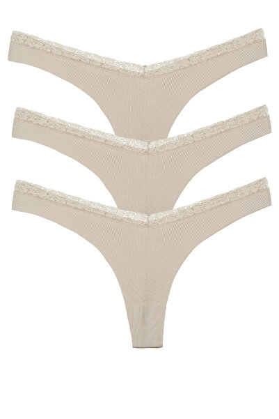 Vanilya Secret Bel Dantel Brezilyan 3'Lü Paket