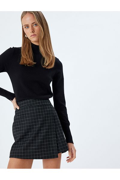 Koton Mini pantaloni scurți dublu fustă talie standard