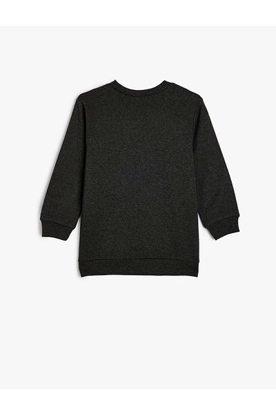 Koton Game Themed Long Sleeve Crew Neck Raised Crew Neck Sweatshirt