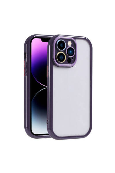 zore iPhone 14 Pro Max Case with Camera Protection, Colored Edge and Frame Vi...