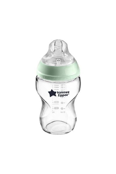 tommee tippee Transparent Green Closer to Nature Glass Baby Bottle - 250 ml
