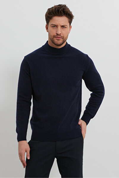 Livio Ferri Pulover pentru bărbați din lână, cu croiala normală, pe jumătate ...