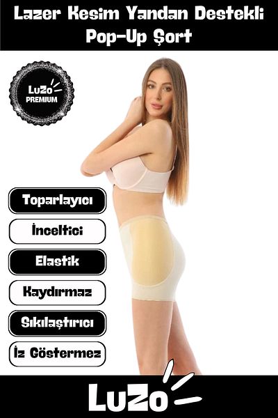 LuZo Premium Series Recovery Firming Non-Marking Shaping Side Supported Pop-Up Shorts
