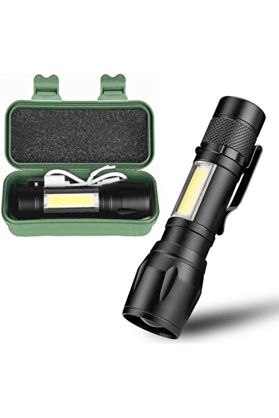 Busstier Taktikal LED El Feneri - USB Şarjlı, Ultra Güçlü Mini Boy, Taşınabil...