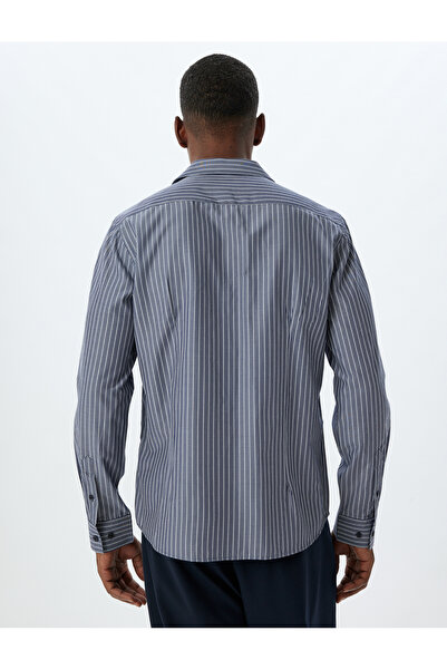 Koton Halber italienischer KragenSlimFit Baumwollhemd - Langarm