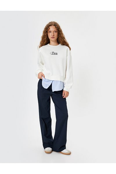 Koton Oversize mikina Crew Neck Slogan