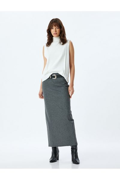 Koton Slit Standard Waist Slim Fit Long Pencil Skirt