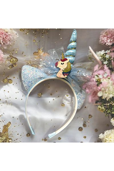 Lolliboomkids Coroană strălucitoare cu tematică de cai pentru fete cu detalii din tul - Accesoriu pentru păr