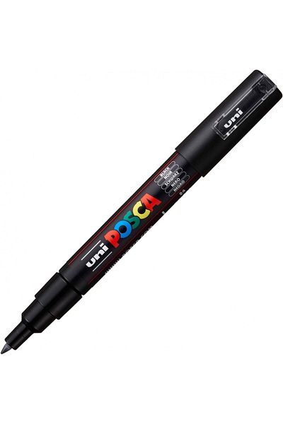 Uni قلم تحديد الملصقات Ball Posca مقاس 0.7 مم أسود / Pc1m