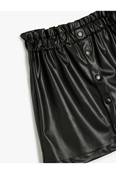 Koton Fusta din piele artificială - cu talie elastică și nasturi