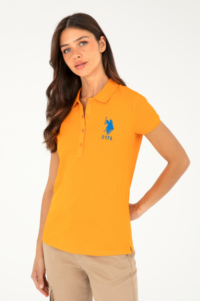 U.S. Polo Assn. Γυναικείο Πορτοκαλί Μπλουζάκι Πόλο με Γιακά 50280063-VR051