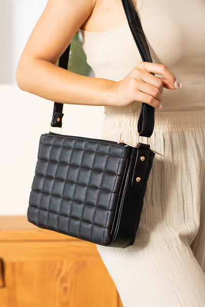 WMİLANO Γυναικεία τσάντα χιαστί 5 τμημάτων Helena Black με ρυθμιζόμενο ιμάντα...