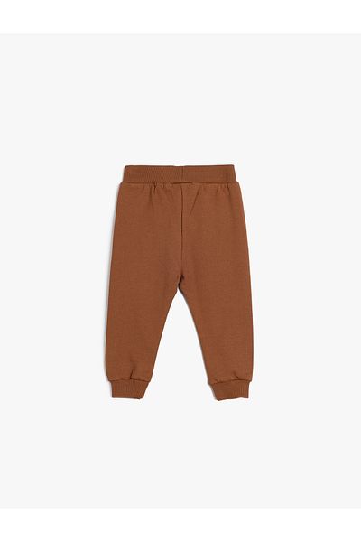 Koton Cotton Jogger Sweatpants - Applique Detailed and Waist Tied