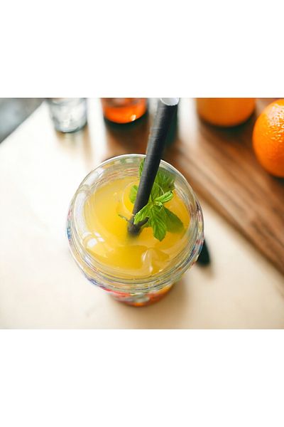 MY ZEY 6mm*200mm (Paper Straw) Black Paper Straw 100 Pcs