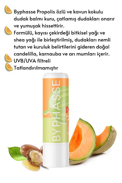 BYPHASSE Melon Flavored Moisturizing Lip Care Cream 4.8 Gr