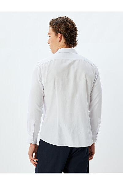 Koton Μακρυμάνικο πουκάμισο από βαμβακερό κλασικό μείγμα - μισό ιταλικό γιακά