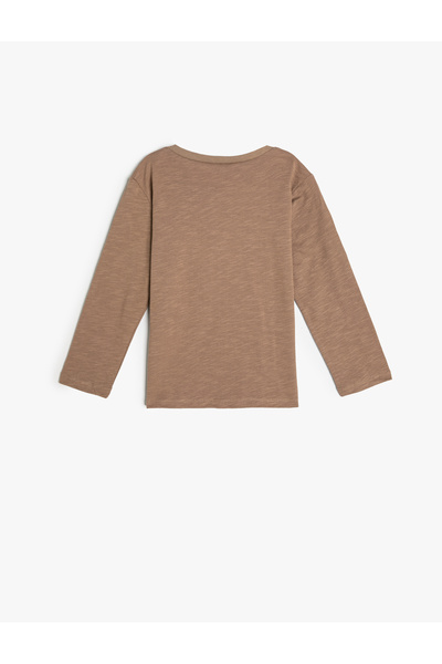 Koton Βαμβακερό μακρυμάνικο μπλουζάκι Dinosaur - Crew Neck