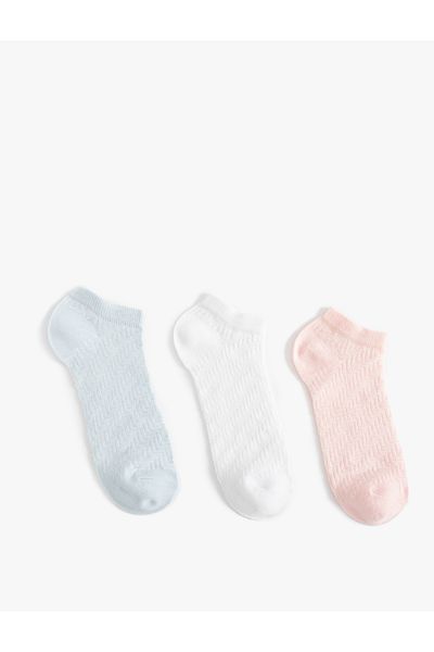 Koton Set of 3 Basic Colorful Booties Socks